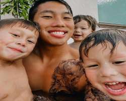Like many other internet sensations, Khoa is also a tattoo lover and has engraved on his chest and arm.
